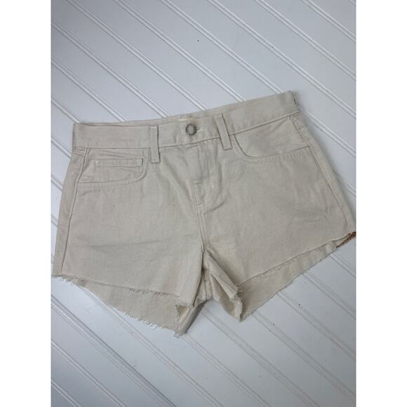 NWOT L’AGENCE Shorts - Tan & White Mid Rise Denim Raw Hem Cut Off - Bundle Sz 25 - Picture 2 of 12